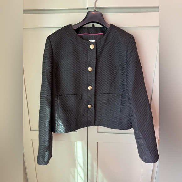 J. Crew Jackets & Blazers - EUC J. Crew Black Textured Lady Jacket/Blazer SZ 14; Worn 2x now too big